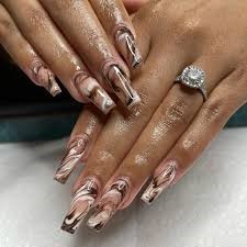 Brown Marble Nails
