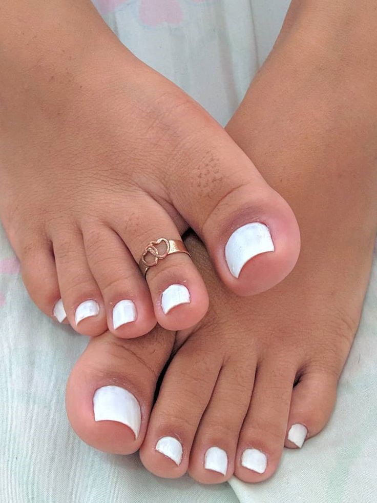 Matte White Toe Nail Designs